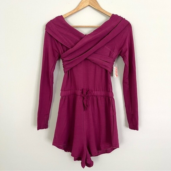 NWT Free People Love Spell One-Piece Romper, Aubergine, Size XS - Picture 6 of 15